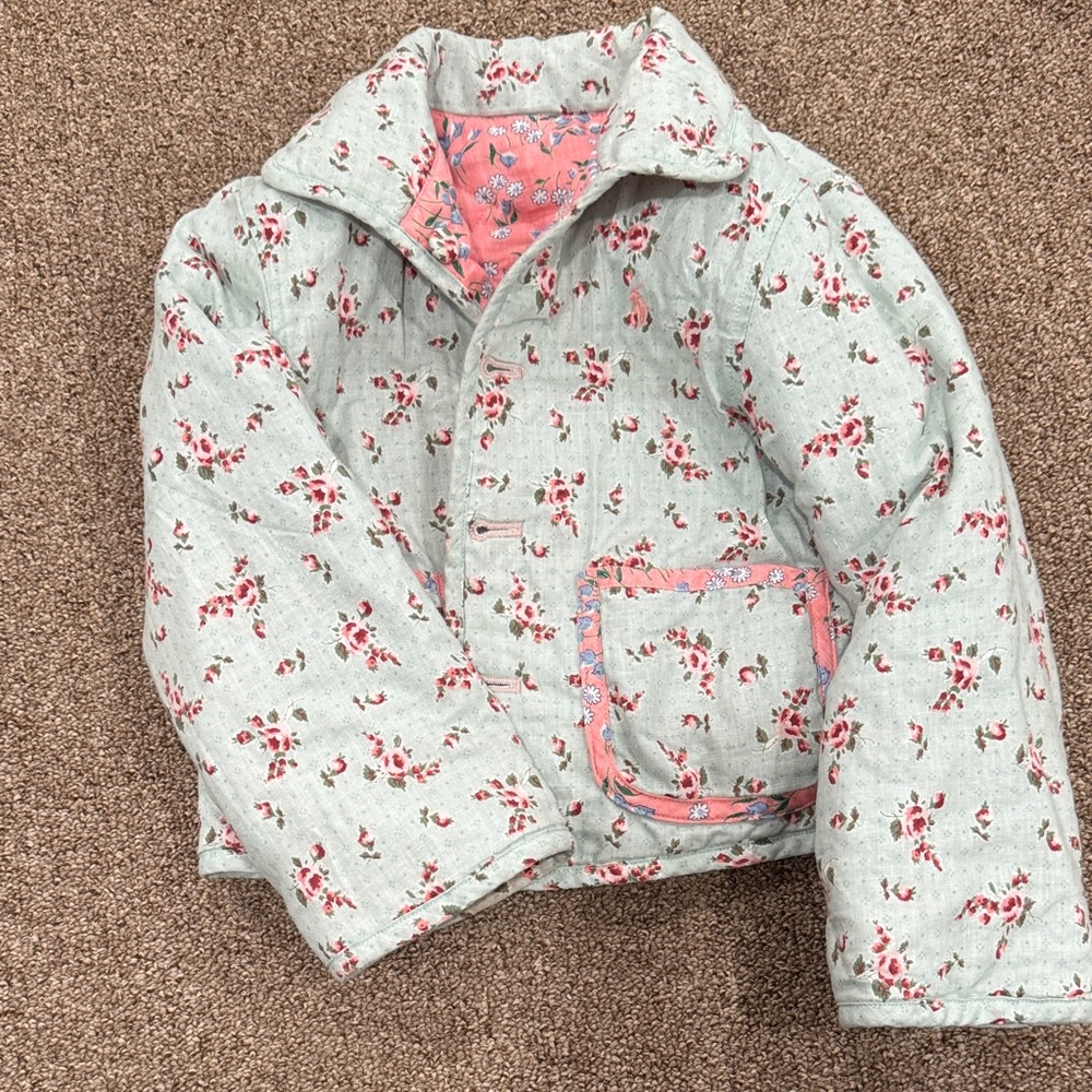 Polo by Ralph Lauren Floral Kids Jacket - Gray and Pink